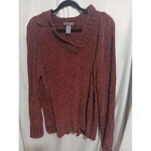 Laura Scott  Woman Size Xl Burgundy Long Sleeve Sweater  Cottagecore